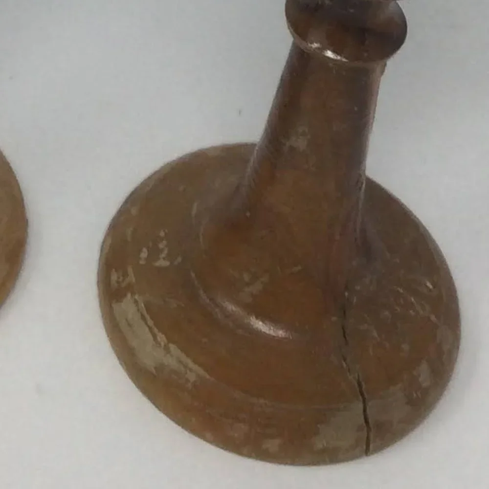 4 Vintage Wood Hand Carved Goblets Small
